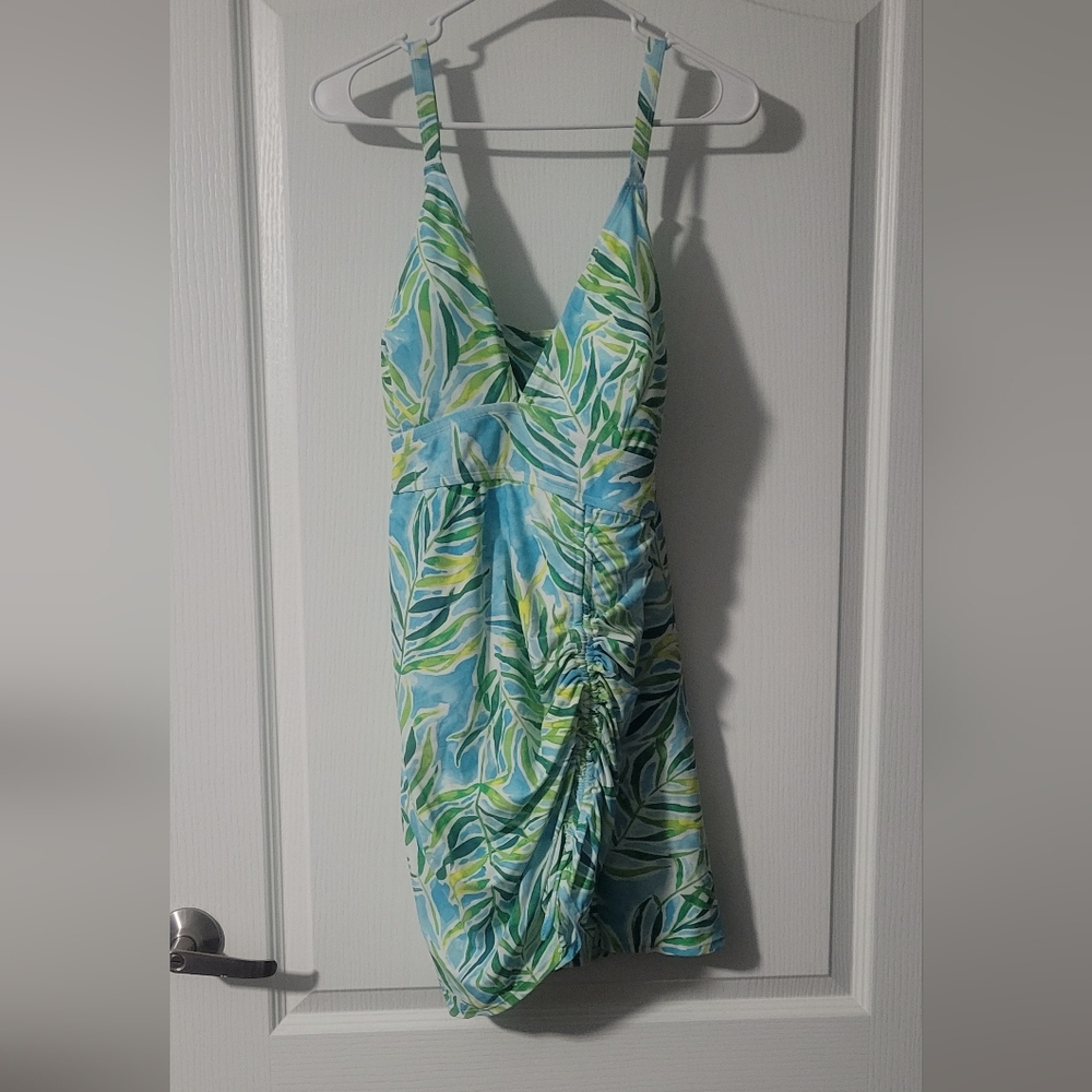 Torrid Green and Blue Leaf Print One Piece